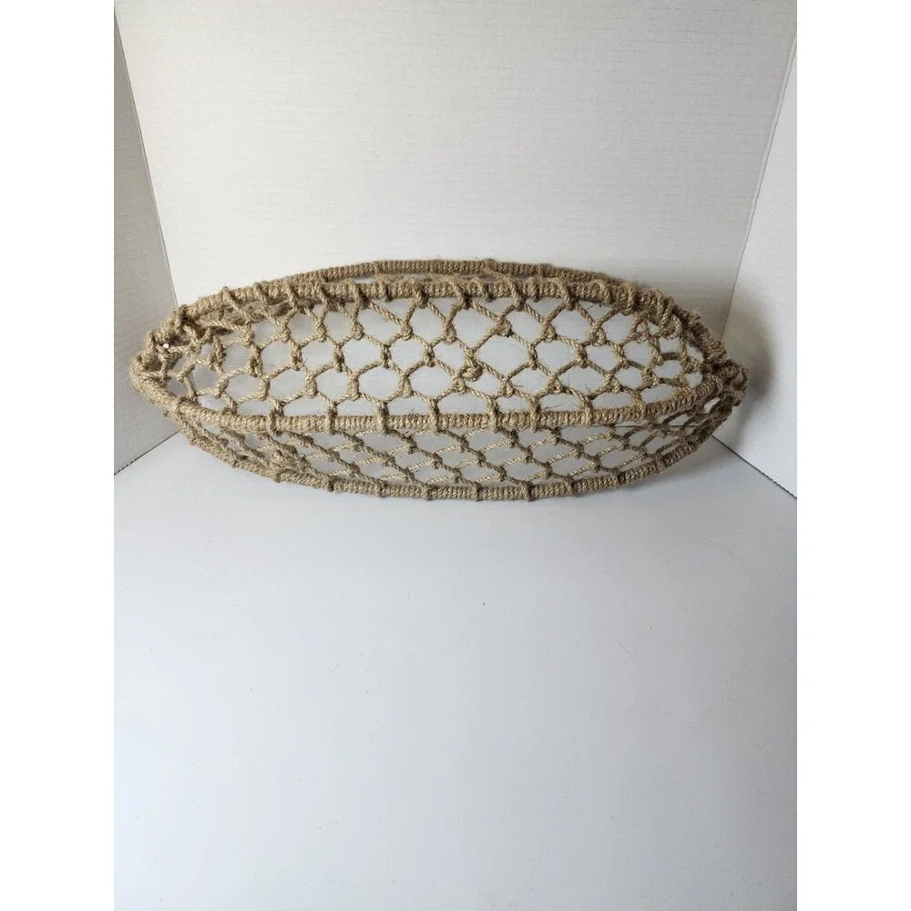 Rope Wrapped Boat Shape Basket